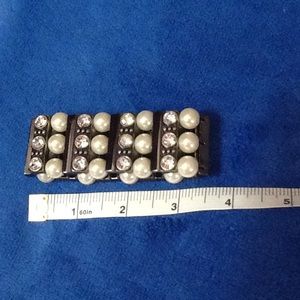 Hematite & Pearl Statement Bracelet